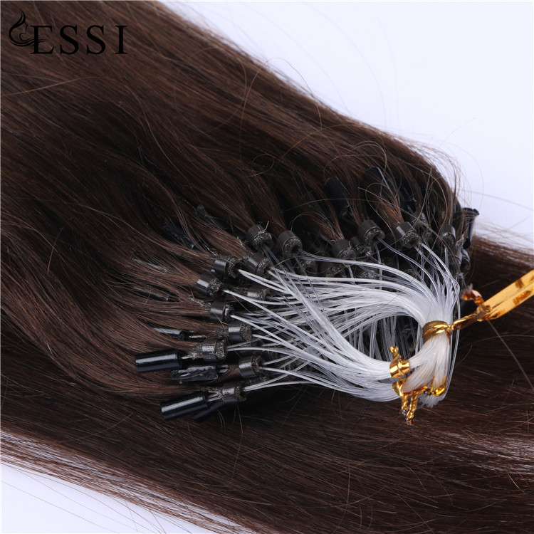 Dark brown color 100% remy human hair micro ring hair extensions supplier wholesale